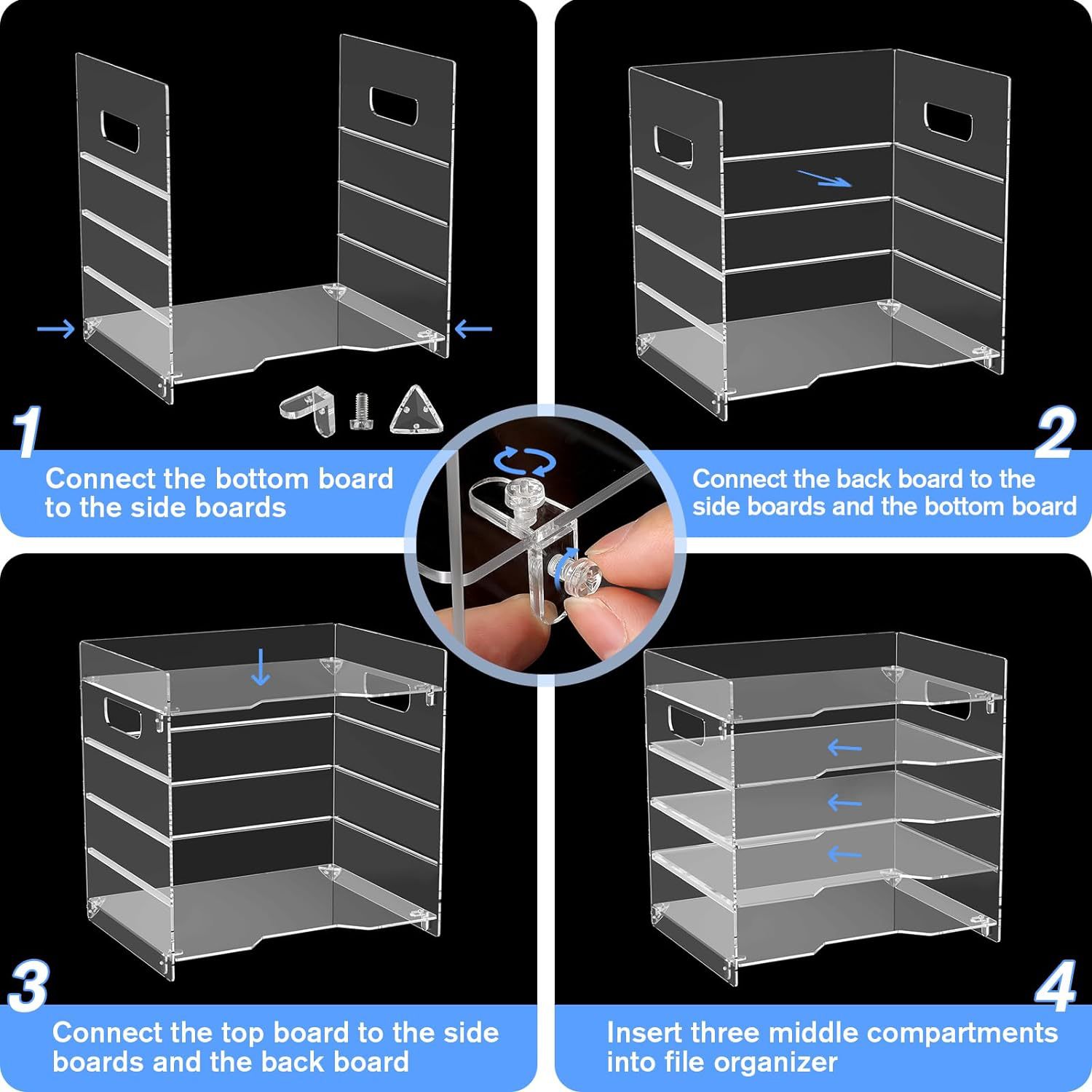 5 Layers Clear Desk File Organizer